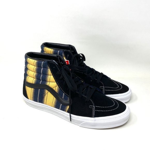 💖MEGA SALE💖VANS SK8-HI Denim  Womens Stripes s Black  Canvas  VN0A4BV6TRM - Picture 3 of 10